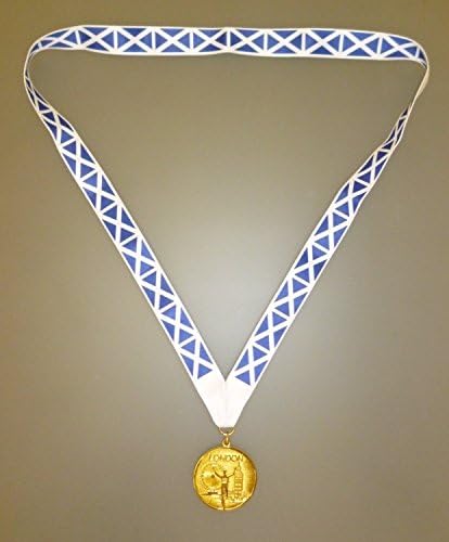 SET OF 12 - Scotland Winners Medal - Gold Metal Medal With Scottish Flag Lany...