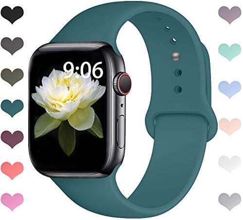 VODKER Compatible With Apple Watch Strap 38mm 40mm 42mm 44mm, Waterproof Soft Silicone Replacement for Apple Watch Series 1 2 3 4 5(2019)