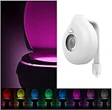 Toilet Night Light Motion Sensor LED - 8 Color for Washroom Bathroom by Goldmore