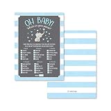 25 Blue Elephant What's In Your Purse Baby Shower Game, Funny Idea Coed Couples Game For Baby Party, Fun Woodland Themed Bundle Pack of Cards To Play at Boy Gender Kids Decorations and Supplies