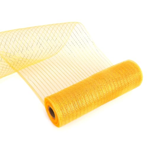 Gold Mesh Ribbon For Wreaths Gold Deco Mesh 10 Inch Rolls Gold Ribbon For Christmas Tree Gold Metallic Ribbon With Gold Metallic Mesh Ribbon Gold Christmas Tree Ribbon Garland 10 Yards Gold Net Ribbon at Amazon