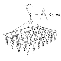 Aokilom Laundry Drying Racks Hangers with 36 Clips,Stainless Steel Sock Dryers Clothes Drying Racks for Coat/Towels/Diapers/Underwear/Socks/Hat/Glove