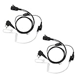 Lot 2 x Coodio Surveillance Earpiece VOX/PTT Headset Bodyguard FBI [Covert Acoustic Tube] Mic Microphone For 2 Pin Motorola, Hytera 2 Way Radio Walkie Talkie