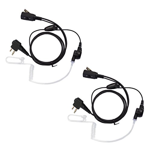 Lot 2 x Coodio Surveillance Earpiece VOX/PTT Headset Bodyguard FBI [Covert Acoustic Tube] Mic Microphone For 2 Pin Motorola, Hytera 2 Way Radio Walkie Talkie