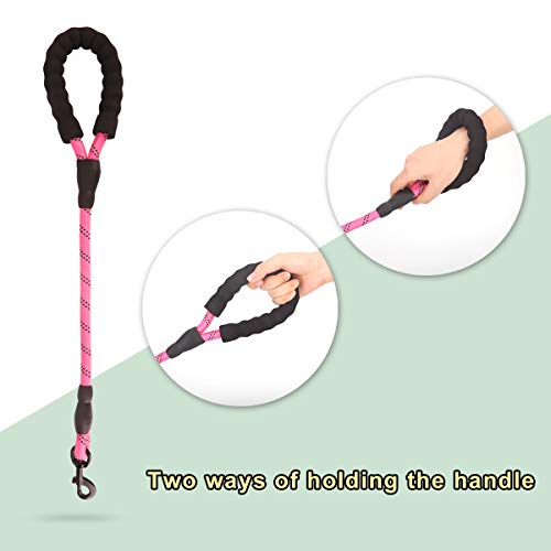 voopet 2 Feet Nylon Dog Leash, Strong Leash with Highly Reflective Threads for Medium Large Heavy Duty Dog Leads, Easy Control with Short Dog Leash for Climbing Training Walking and Guiding Blind - Thumbnail 3