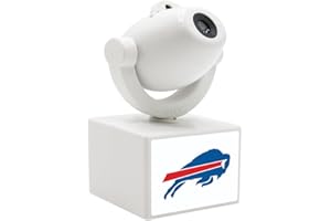 Sporticulture NFL American Football Buffalo Bills - Adjustable Led Mini Spotlight Projector with 6 Team Logo Designs - Portable & Rechargeable Spotlight - Battery-Operated - 4.375” x 3.125”