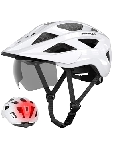 InnerKing Fahrradhelm Herren Damen Leichte Fahrradhelm mit LED Licht