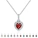 Normcore Shape of My Heart 12 Months Necklace Simulated Birthstone Jewelry Necklace