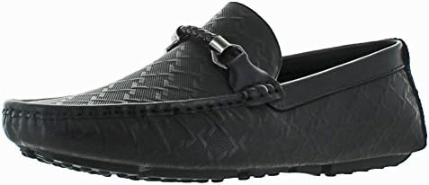Moda Essentials Men's Driving Slip On Loafers Monogram Black Size 8.5