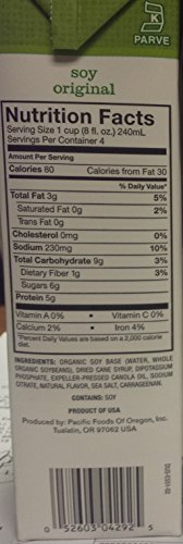 Pacific Natural Foods Barista Series Soy Blenders, Plain, 32-ounce Containers (3-pack)