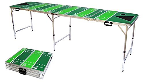 image for Red Cup Pong 8' Folding Beer Pong Table with Bottle Opener, Ball Rack 