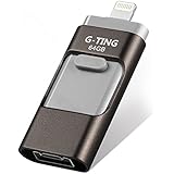 USB Flash Drives for iPhone 64 GB Pen-Drive Memory Storage, G-TING Jump Drive Lightning Memory Stick External Storage, Memory Expansion for Apple IOS Android Computers (Black)