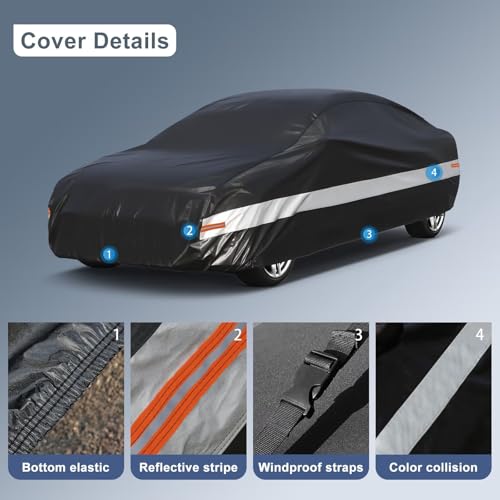 Holthly Exterior Car Cover for Porsche 911/993/992/991/997/996/993/964/930 (1966-2025), Car Cover 10 Layers of Protection, 100% Waterproof, Anti-Dust, Windproof, Rainproof.