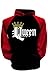 Couple Matching King Queen Crown Raglan Hoodie Pullover Hooded Sweatshirt