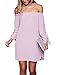 Just Quella Women's Casual Off The Shoulder Loose Long Dress 8650