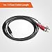 RocketBus Headphone Jack Plug 3.5mm Aux in to 2 Red White RCA Stereo Audio Y Cord Cable