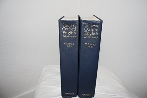 The New Shorter Oxford English Dictionary (2 Vol. Set; Thumb