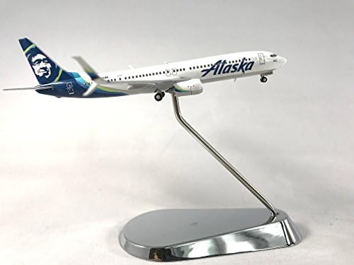GeminiJets Alaska Airlines Boeing 737-900ER Diecast Airplane Model N247AK With Chrome Stand 1:400 Scale Part# GJASA1588