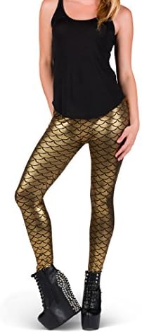 Majestic Mermaid Leggings By Online Legging Store (XL, Gold)