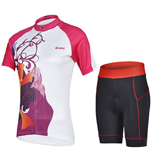 Top Sources Women Ladies Short Sleeve Bicycle Cycling Jersey Pant Cool max Padding Pad Summer