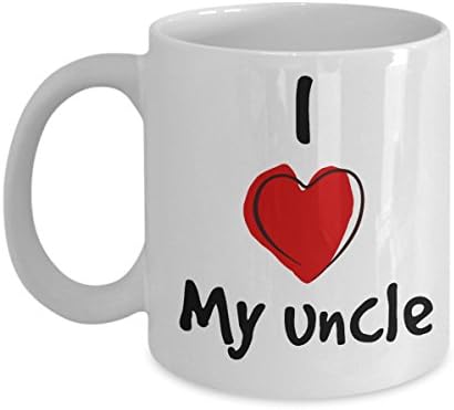 Uncle Coffee Mug-New Uncle Gifts-I Heart My Uncle-Funny Tea Cup-Perfect Novelty Gift Ideas For Niece, Nephew, Kids and Others. (11oz)