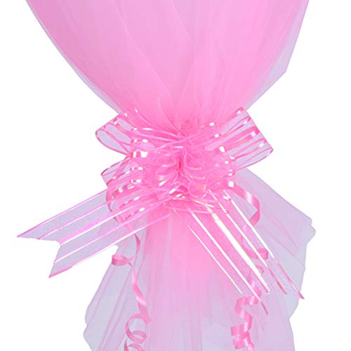 Focalmotors Party Latex Polka Dot Balloons Tutu Tulle Balloons with Column Base Kit for Baby Shower Birthday Wedding Party Decoration,Dark Pink (6 Pack)