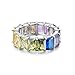 NYC Sterling Women's .925 Silver Emerald Cubic Zirconia Rainbow Eternity Ring