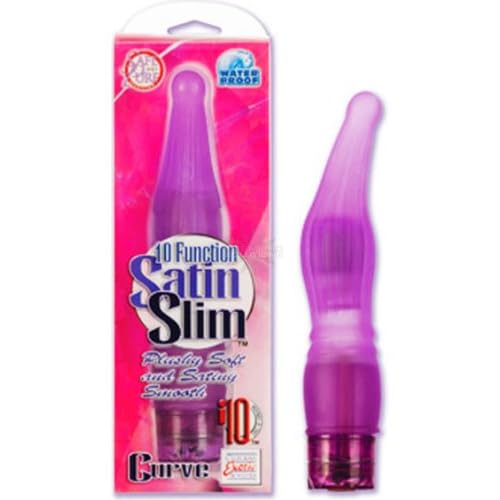 California Exotics 10-Function Satin Slim Vibrator, Curve image