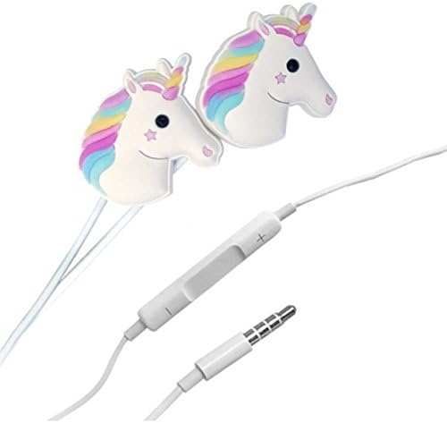 Cute Earphones WORKING MIC volume Earbuds headphones magical for adults kids teens children girls for boys christmas gift alpacas animals Samsung Android LG 3.5mm Audio Devices (White)