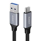 AUKEY USB C Cable 6.6ft Braided USB 3.0 Type C Cable Fast Charge for Samsung Galaxy S8 S8 Plus Note 8, LG V30 V20 G6 G5, Google Pixel 2/2 XL, HTC U11/10