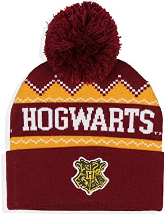 Gorro Infantil Harry Potter Gryffindor O Slytherin – Oficial, Con Pompón Y Escudo Bordado, 100% Poliacrílico, Cálido Y Suave