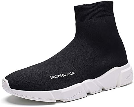 Men's Women's Fashion Sneakers Lightweight Casual Athletic Running Shoes Knitted Socks Shoes