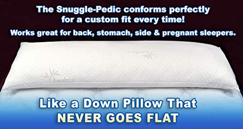 Snuggle-Pedic Ultra-Luxury Bamboo Shredded Memory Foam Full Size Body Pillow with Kool-Flow Breathable Cooling Hypoallergenic Pillow Outer Fabric - Fits 20 x 54 inch Body Pillow Cases & Covers Snuggle-Pedic Ultra-Luxury Bamboo Shredded Memory Foam Full Size Body Pillow with Kool-Flow Breathable Cooling Hypoallergenic Pillow Outer Fabric - Fits 20 x 54 inch Body Pillow Cases & Covers
