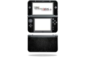 MightySkins Skin Compatible with Nintendo 3DS XL (2015) - Black Leather | Protective, Durable, and Unique Vinyl Decal wrap Co