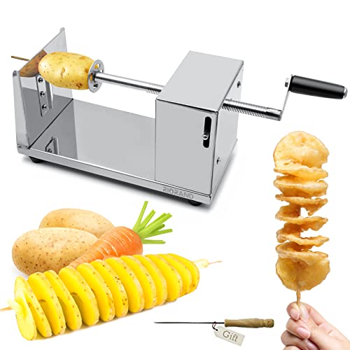 RioRand Cortador de patatas retorcido manual de acero inoxidable Cortador de patatas en espiral Ralladores de patatas fritas Tornado Twister