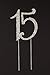 Ella Celebration 15 Cake Topper 15th Birthday Anniversary Quinceañera Party Supplies Rhinestone Number Decoration (Silver)