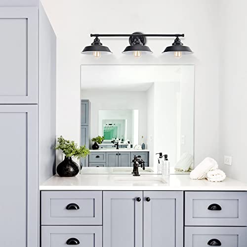 Merbotin Farmhouse Bathroom Vanity Lights, Black 3Light Bathroom