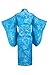 Yukata Women's Gorgeous Japanese Traditional Brocade Dragon Print Kimono Robe, Blue OS