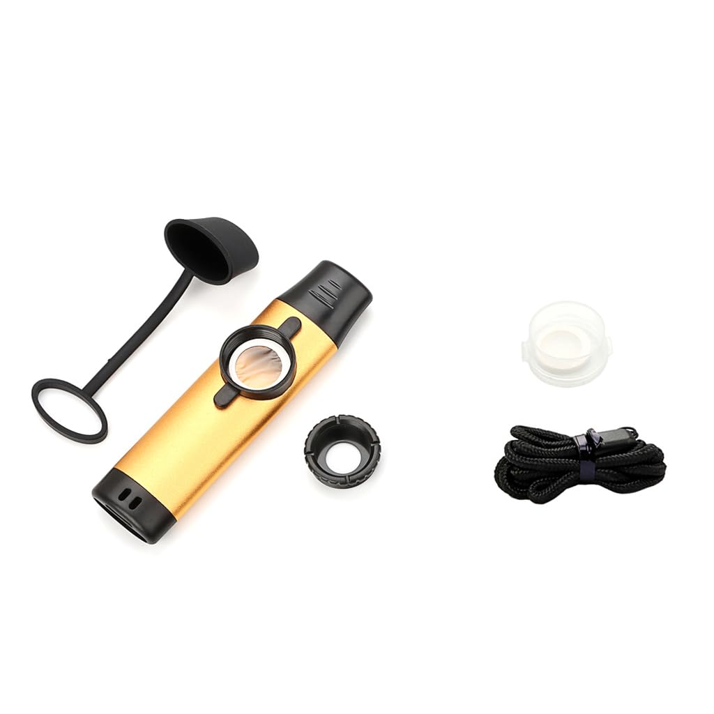 Alnicov Metal Kazoos Portable Mouth Kazoos with 5pcs Flute Diaphragm,Adjustable Tone for Guitar Ukulele Violin Piano