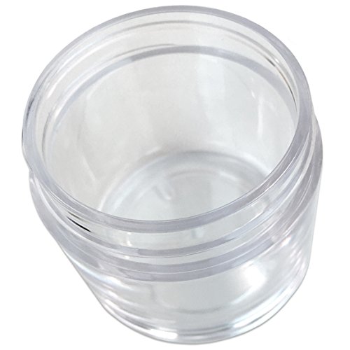 (3 Pieces) Beauticom 30G/30ML (1 Oz) Round Clear Jars with Black Lid for Beads, Gems, Glitter, Charms, Small Arts and Crafts Items - BPA Free
