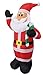 4 Foot Tall Lighted Christmas Inflatable Santa Claus with Candy Cane Yard Art Decoration