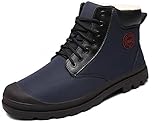 Yahao Men's Warm Water-Repellent Snow Boots with Fur,Comfy Insulated Lightweight Winter Shoes