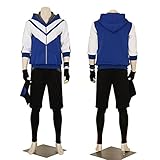Men's Pokemon Go Blue Hoodie Trainer Team Valor Instinct Mystic Costume Large