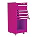 The Original Pink Box PB1804R 16-Inch 4-Drawer 18G Steel Rolling Tool/Salon Cart, with Bulk Storage, Pink