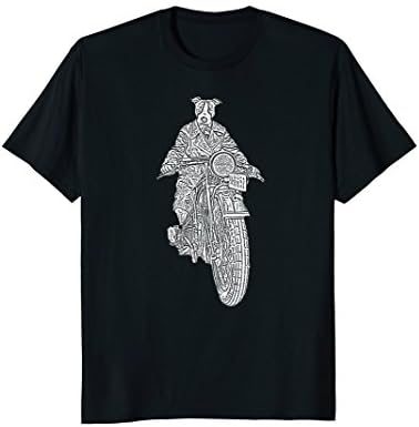 Pitbull and Motorcycle Staffy Amstaff American Bully T-shirt