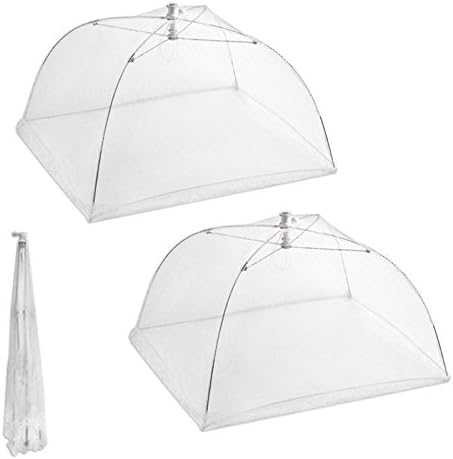 Set of 2 Large Pop-Up Mesh Screen Protect Food Cover Tents Dome Umbrella Picnic