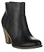 ROF Luxe-01 Women's Fashion Comfy Almond Toe Stacked Block Heel Side Zipper Ankle Booties