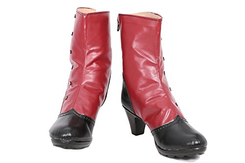 DP Boots Shoes Cosplay Womens Red PU Shoes Costume Accessories Halloween Props