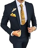 Wangyue Mens Suits Big and Tall 3XL Double Breasted
