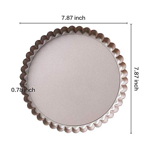 Bakerdream Non-stick Tart Pan Quiche Pan with Removable Bottom Mini Tart Pan Pie Pan with Loose Bottom Round